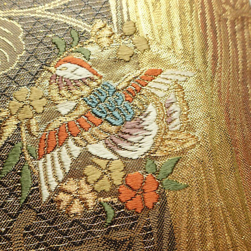 袋帯 六通柄 フォーマル用 正絹 幾何学柄・抽象柄 箔 金糸 帯 多色使い_画像4