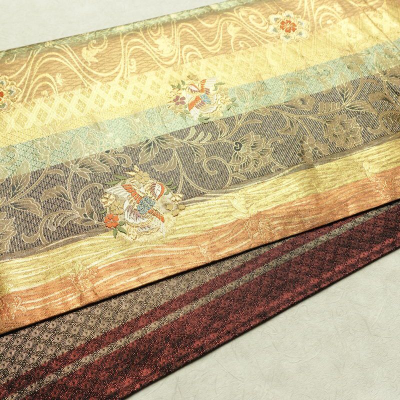 袋帯 六通柄 フォーマル用 正絹 幾何学柄・抽象柄 箔 金糸 帯 多色使い_画像12