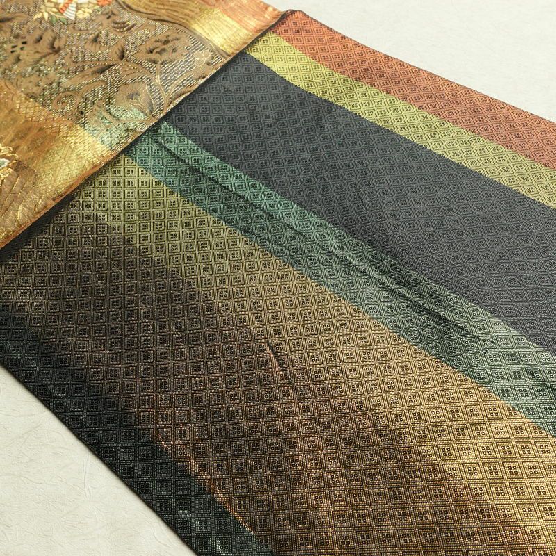 袋帯 六通柄 フォーマル用 正絹 幾何学柄・抽象柄 箔 金糸 帯 多色使い_画像18