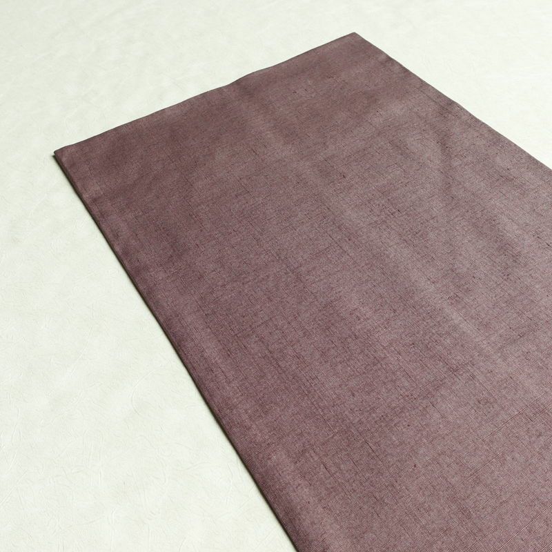 袋帯 太鼓柄 紬地 落款入り 一般用 正絹 木の葉・植物柄 金彩 帯 紫・藤色_画像16