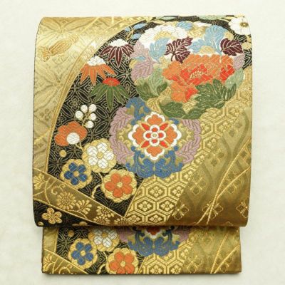 袋帯 六通柄 良品 フォーマル用 正絹 古典柄 箔 金糸 帯 金・銀