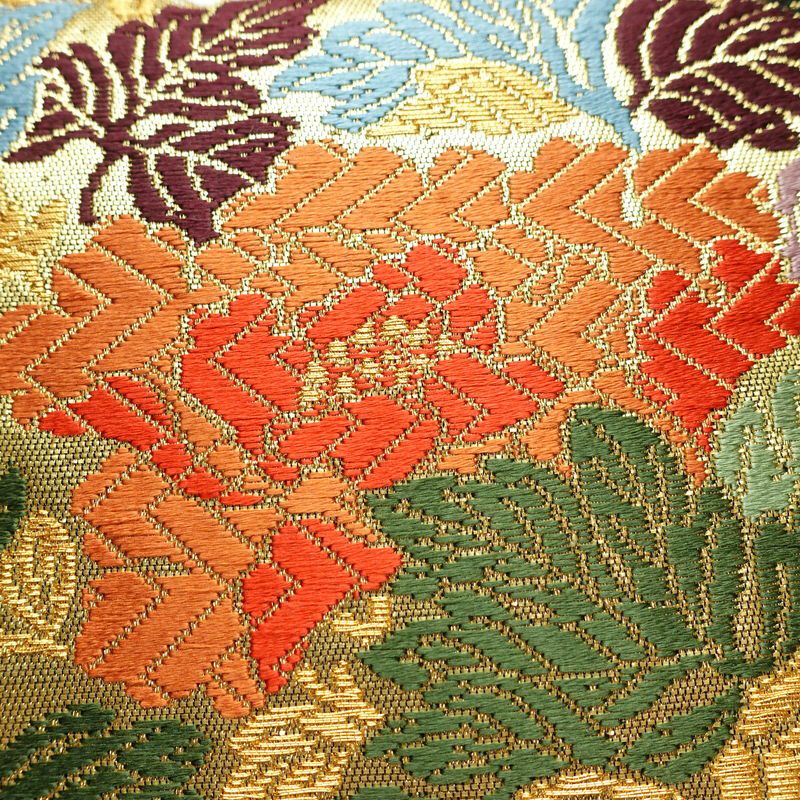 袋帯 六通柄 良品 フォーマル用 正絹 古典柄 箔 金糸 帯 金・銀_画像4