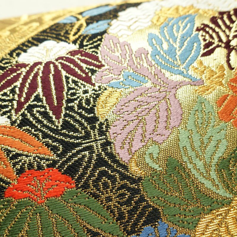 袋帯 六通柄 良品 フォーマル用 正絹 古典柄 箔 金糸 帯 金・銀_画像5