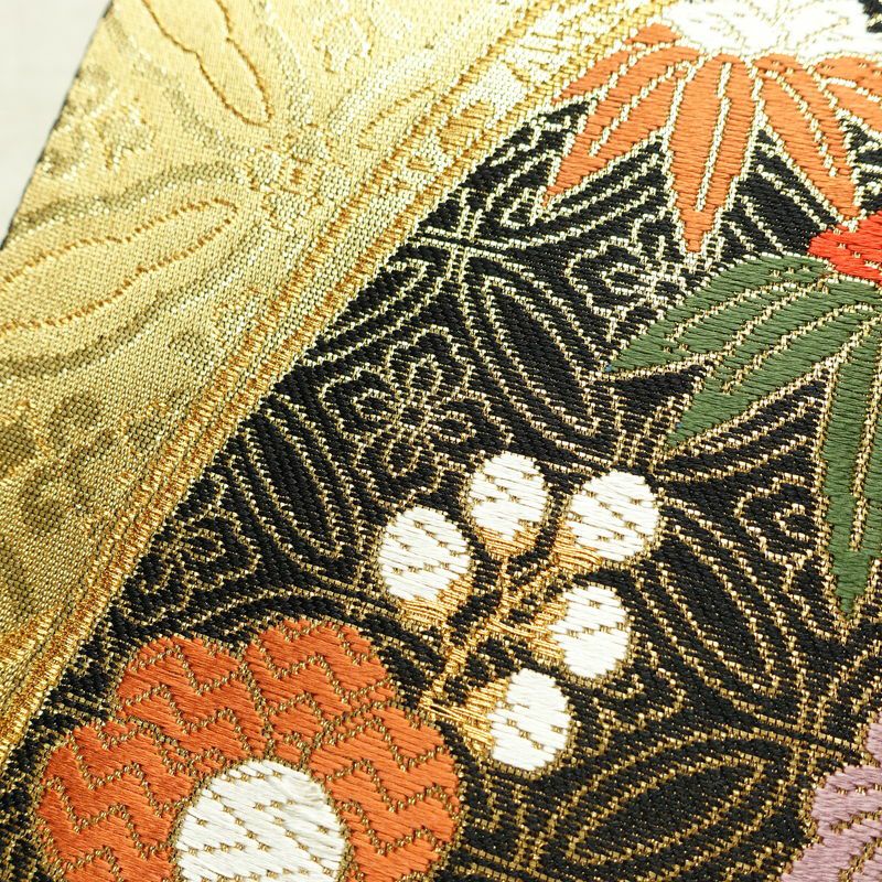 袋帯 六通柄 良品 フォーマル用 正絹 古典柄 箔 金糸 帯 金・銀_画像6