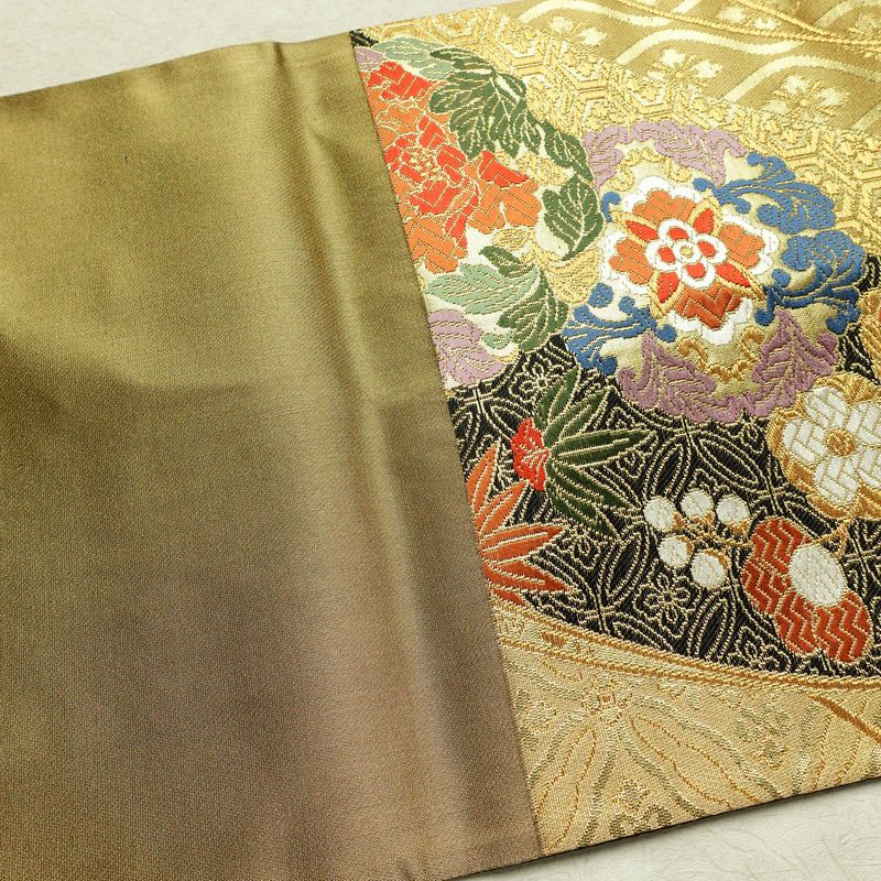 袋帯 六通柄 良品 フォーマル用 正絹 古典柄 箔 金糸 帯 金・銀_画像16