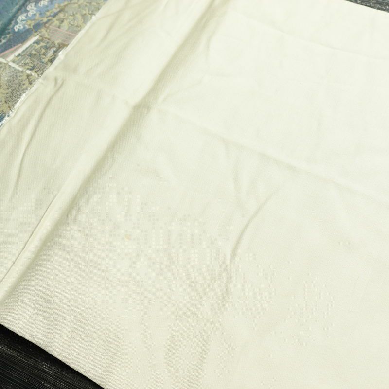 袋帯 祇園新橋辺 名勝百景 六通柄 フォーマル用 正絹 風景柄 箔 帯 白_画像17