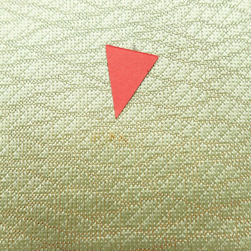 袋帯 六通柄 フォーマル用 正絹 幾何学柄・抽象柄 箔 金糸 帯 緑・うぐいす色_画像17