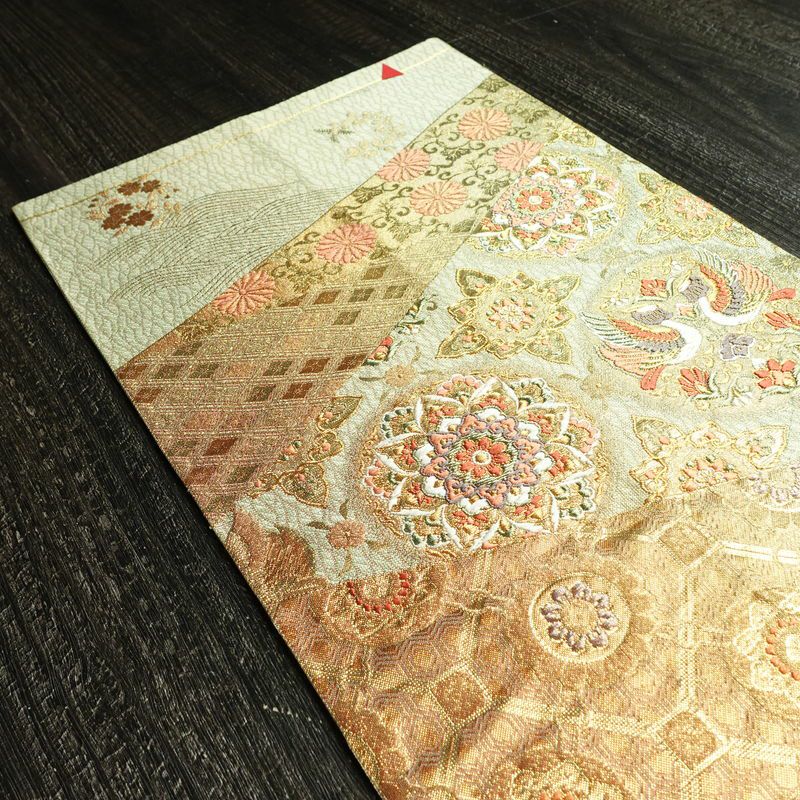 袋帯 六通柄 フォーマル用 正絹 幾何学柄・抽象柄 箔 金糸 帯 緑・うぐいす色_画像18