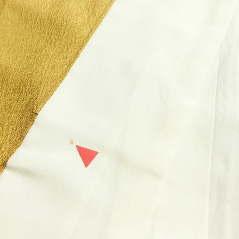 訪問着 正絹 花柄 袷仕立て 身丈159cm 裄丈65cm 箔 金彩 フォーマル 着物 黄・黄土色_画像19