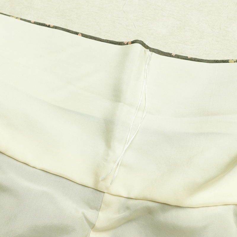 訪問着 正絹 花柄 袷仕立て 身丈159cm 裄丈65cm 箔 金彩 フォーマル 着物 黄・黄土色_画像20