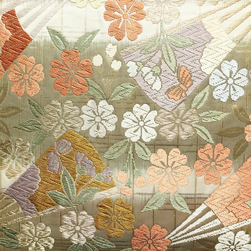 袋帯 六通柄 フォーマル用 正絹 古典柄 箔 金糸 帯 多色使い_画像2