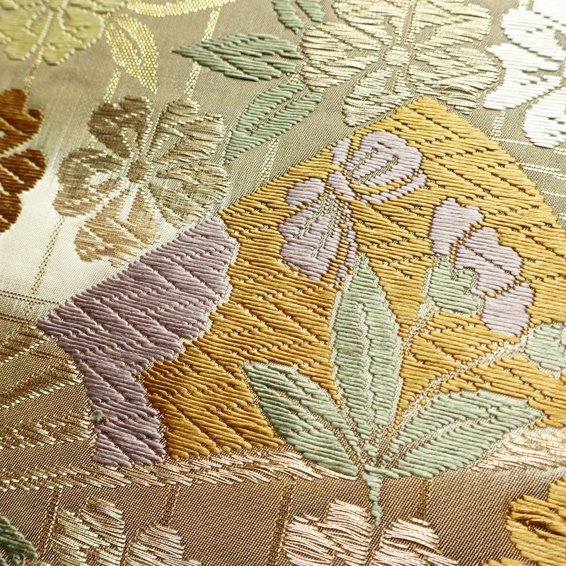 袋帯 六通柄 フォーマル用 正絹 古典柄 箔 金糸 帯 多色使い_画像3