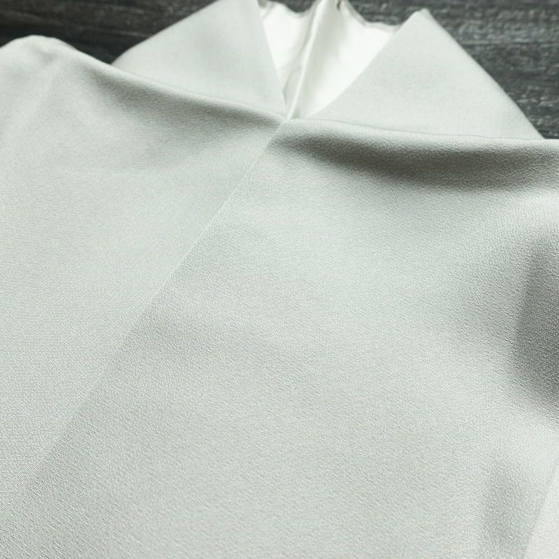 付け下げ しつけ糸付き 正絹 花柄 袷仕立て 身丈154cm 裄丈63cm 共八掛 金彩 フォーマル 着物 グレー_画像18