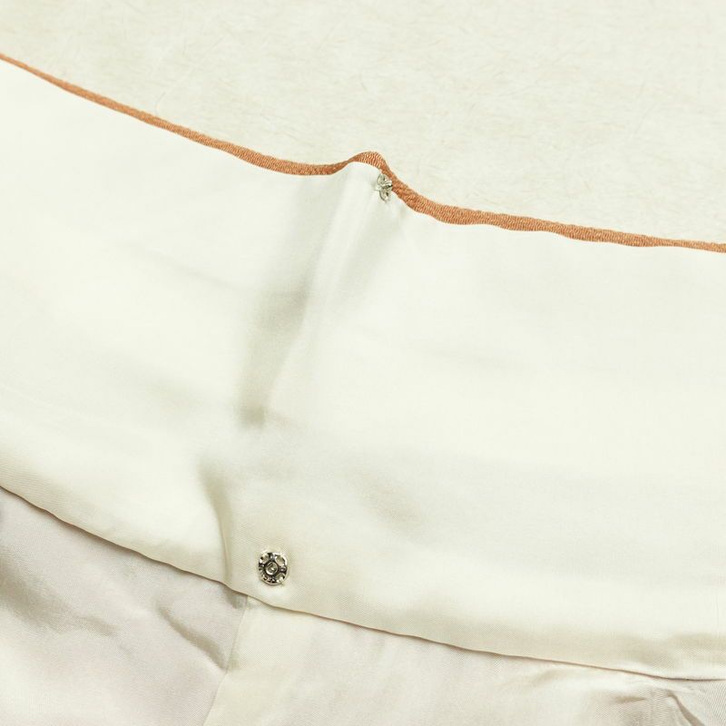 訪問着 縮緬 正絹 花柄 袷仕立て 身丈160.5cm 裄丈67cm 箔 フォーマル 着物 茶_画像19