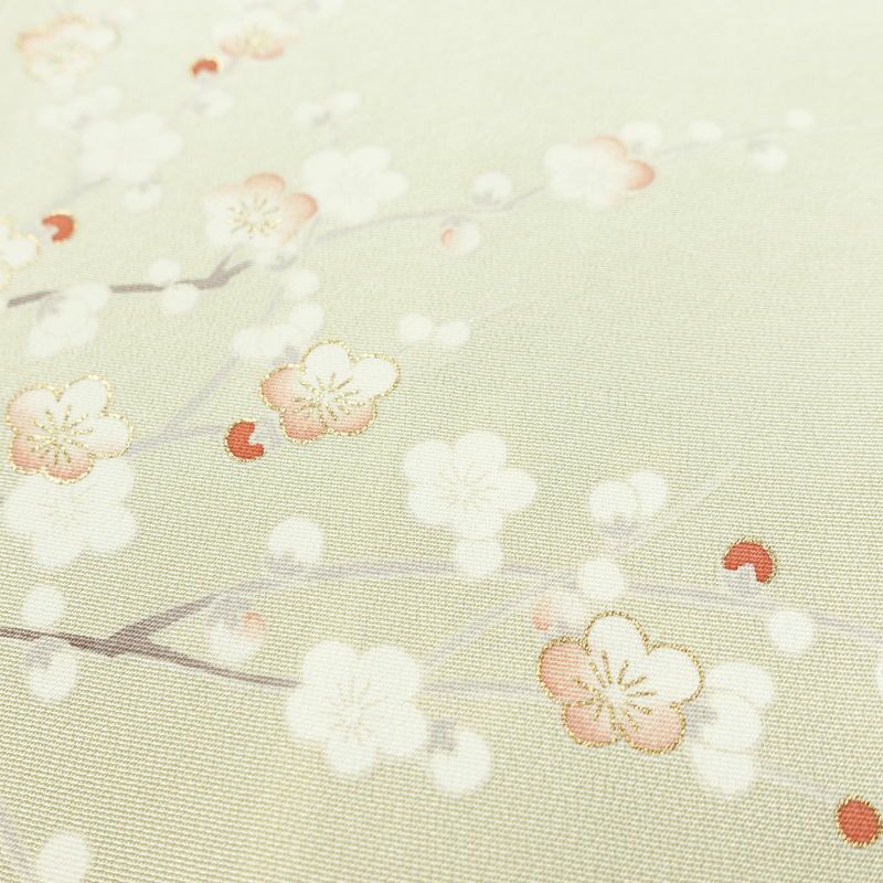 訪問着 良品 しつけ糸付き 金駒刺繍 正絹 花柄 袷仕立て 身丈159.5cm 裄丈65.5cm 箔 金彩 フォーマル 着物 緑・うぐいす色_画像7