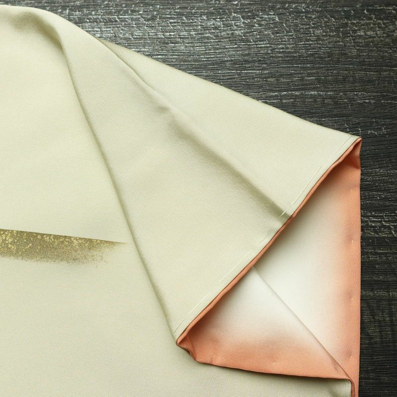 訪問着 良品 しつけ糸付き 金駒刺繍 正絹 花柄 袷仕立て 身丈159.5cm 裄丈65.5cm 箔 金彩 フォーマル 着物 緑・うぐいす色_画像15