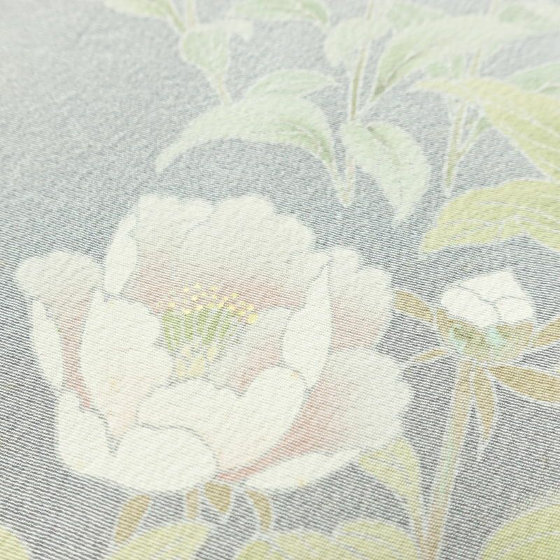 訪問着 縮緬 正絹 花柄 袷仕立て 身丈154cm 裄丈68cm フォーマル 着物 青・紺_画像7