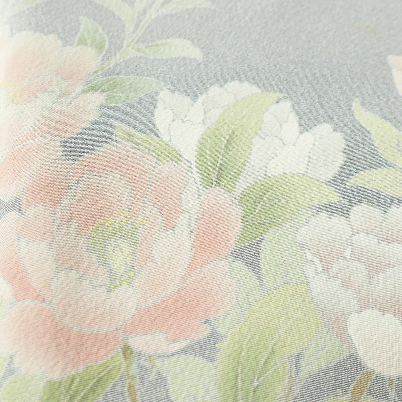 訪問着 縮緬 正絹 花柄 袷仕立て 身丈154cm 裄丈68cm フォーマル 着物 青・紺_画像8