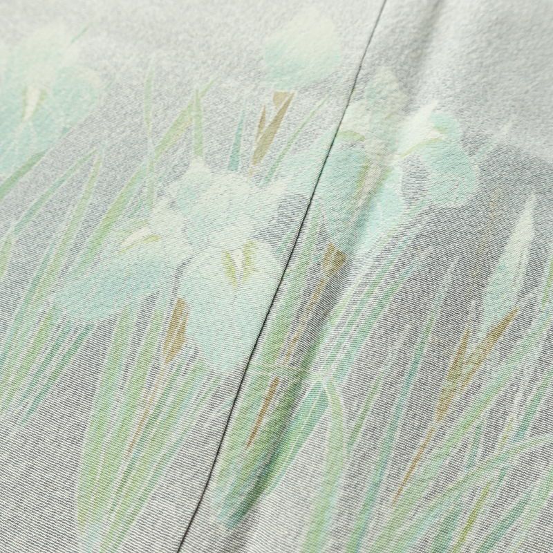 訪問着 縮緬 正絹 花柄 袷仕立て 身丈154cm 裄丈68cm フォーマル 着物 青・紺_画像10