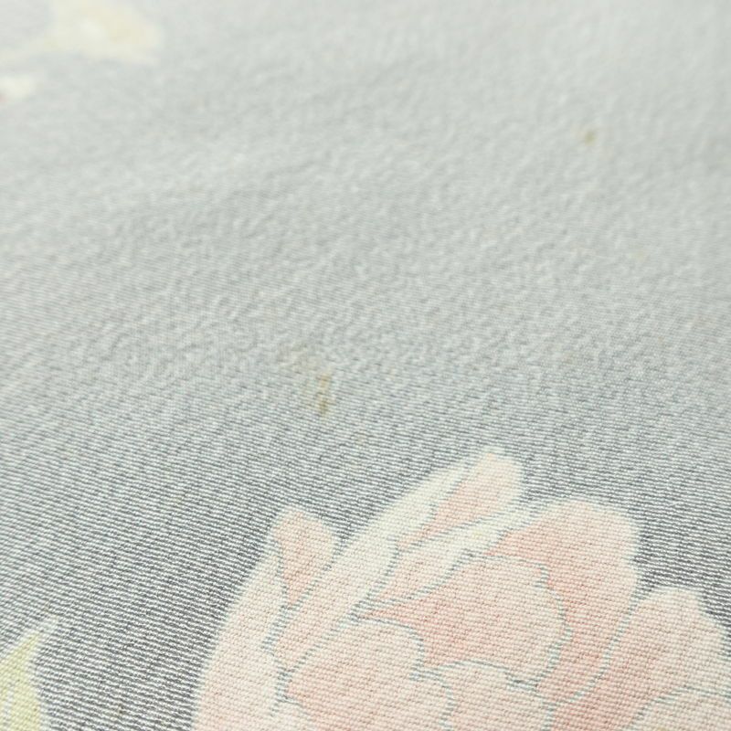 訪問着 縮緬 正絹 花柄 袷仕立て 身丈154cm 裄丈68cm フォーマル 着物 青・紺_画像11