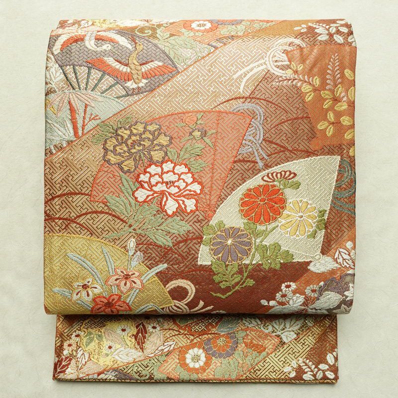 袋帯 六通柄 フォーマル用 正絹 古典柄 箔 金糸 帯 雪輪 紗綾形 金・銀_画像1