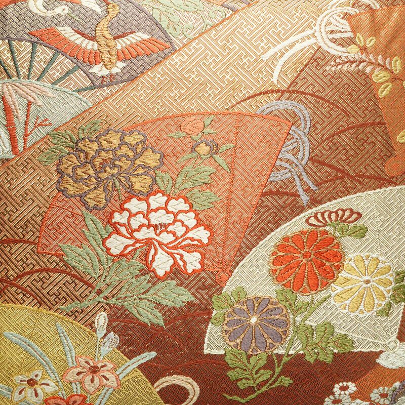 袋帯 六通柄 フォーマル用 正絹 古典柄 箔 金糸 帯 雪輪 紗綾形 金・銀_画像2