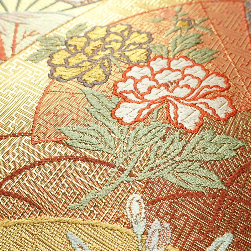 袋帯 六通柄 フォーマル用 正絹 古典柄 箔 金糸 帯 雪輪 紗綾形 金・銀_画像3