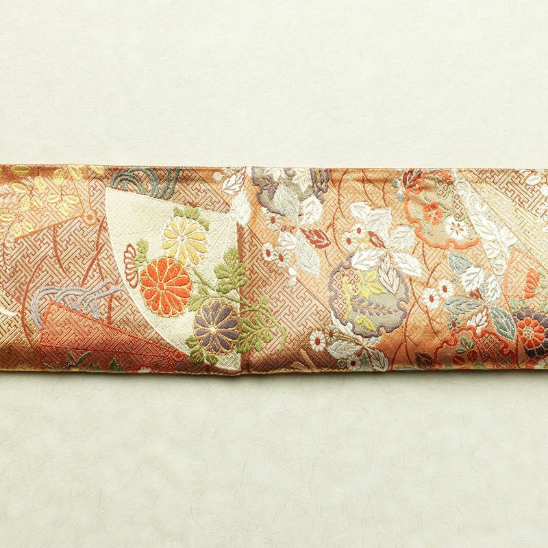 袋帯 六通柄 フォーマル用 正絹 古典柄 箔 金糸 帯 雪輪 紗綾形 金・銀_画像16