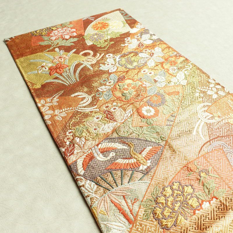 袋帯 六通柄 フォーマル用 正絹 古典柄 箔 金糸 帯 雪輪 紗綾形 金・銀_画像18