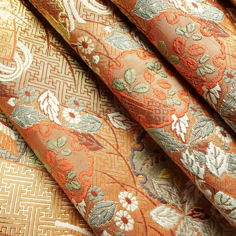 袋帯 六通柄 フォーマル用 正絹 古典柄 箔 金糸 帯 雪輪 紗綾形 金・銀_画像21