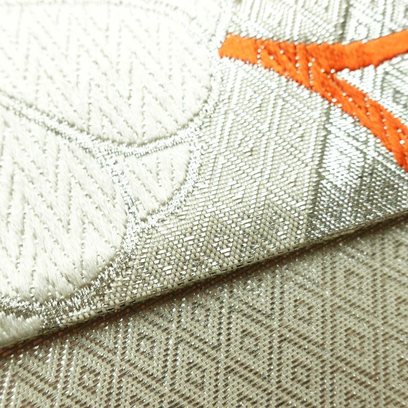 袋帯 六通柄 良品 フォーマル用 正絹 古典柄 箔 帯 菊 金・銀_画像12