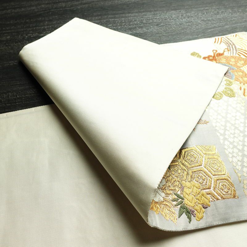 袋帯 六通柄 フォーマル用 正絹 古典柄 箔 金糸 帯 金・銀_画像12