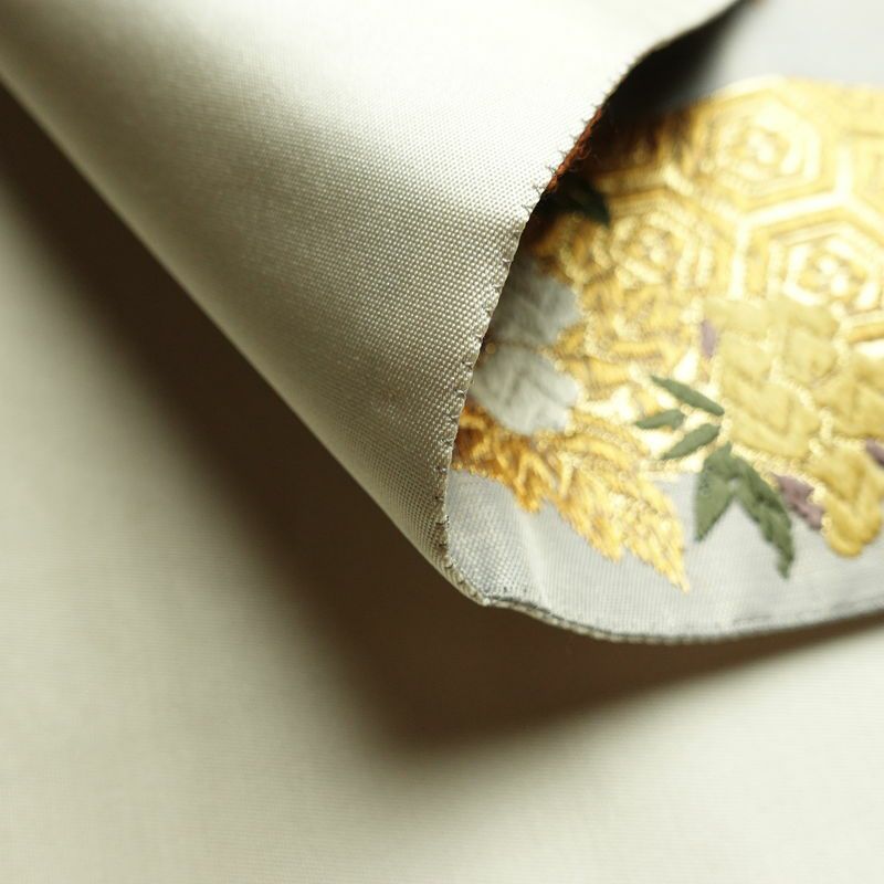 袋帯 六通柄 フォーマル用 正絹 古典柄 箔 金糸 帯 金・銀_画像13