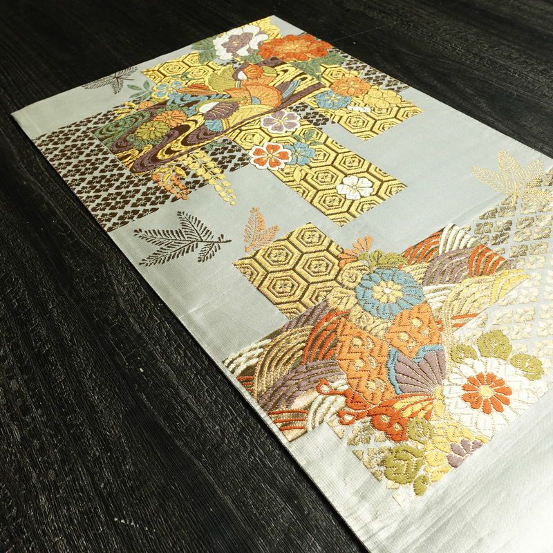 袋帯 六通柄 フォーマル用 正絹 古典柄 箔 金糸 帯 金・銀_画像21