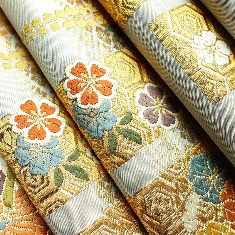 袋帯 六通柄 フォーマル用 正絹 古典柄 箔 金糸 帯 金・銀_画像23