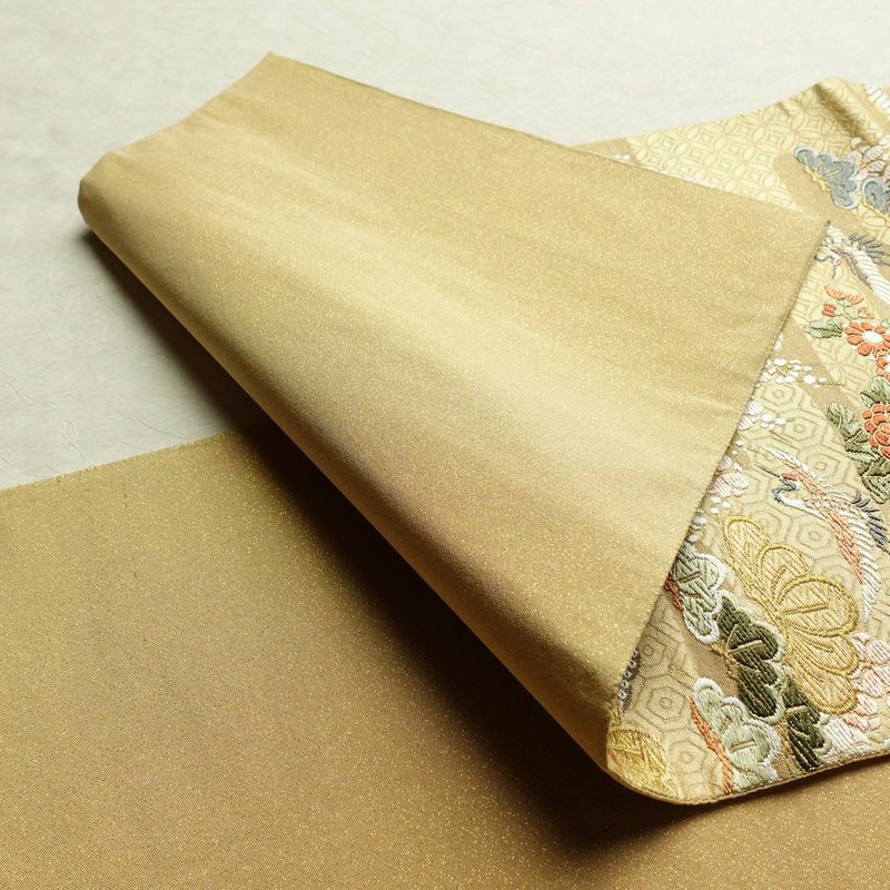 袋帯 六通柄 良品 フォーマル用 正絹 古典柄 金糸 帯 松 黄・黄土色_画像10