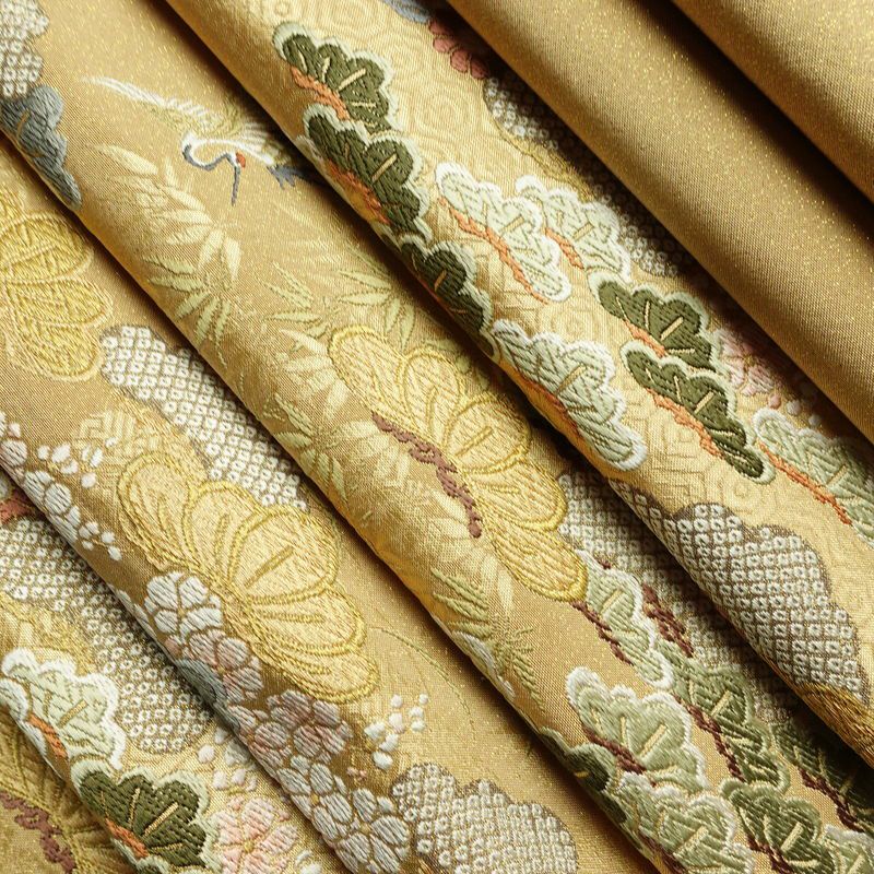 袋帯 六通柄 良品 フォーマル用 正絹 古典柄 金糸 帯 松 黄・黄土色_画像20