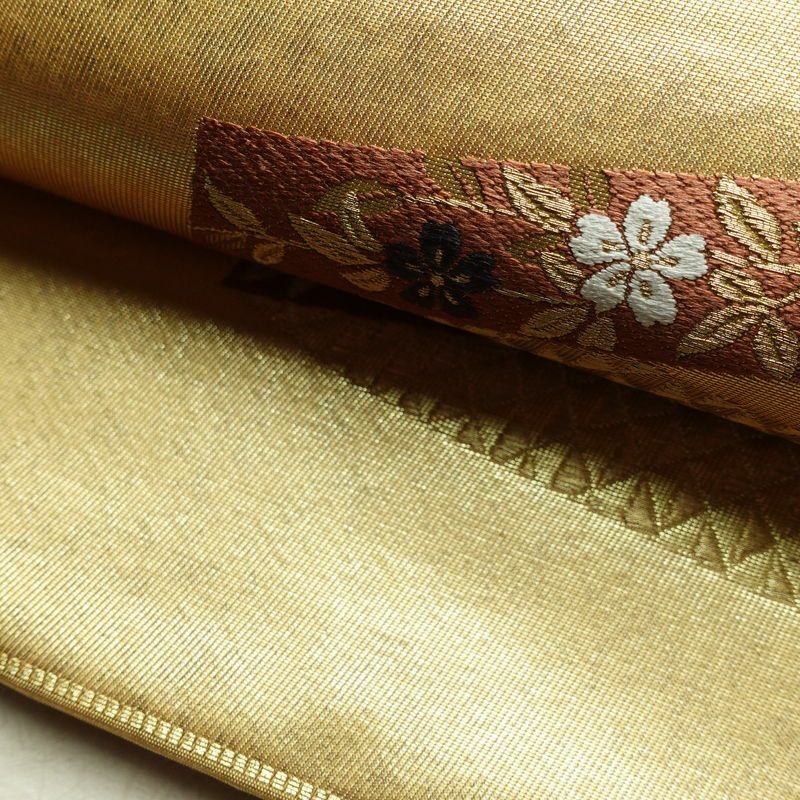 袋帯 六通柄 フォーマル用 正絹 松 菊 紅葉 古典柄 箔 帯 金・銀_画像7