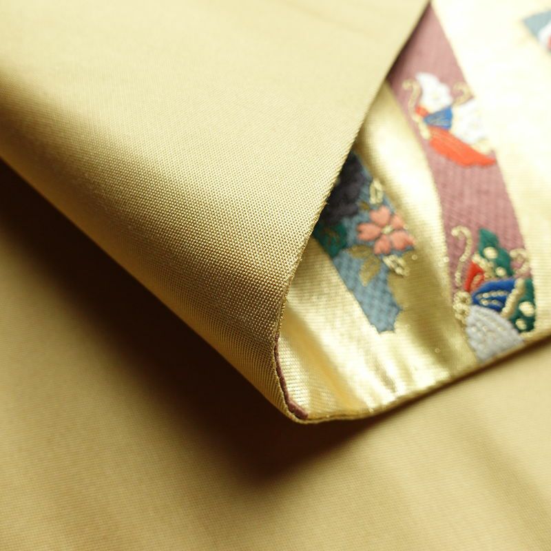 袋帯 六通柄 フォーマル用 正絹 松 菊 紅葉 古典柄 箔 帯 金・銀_画像10
