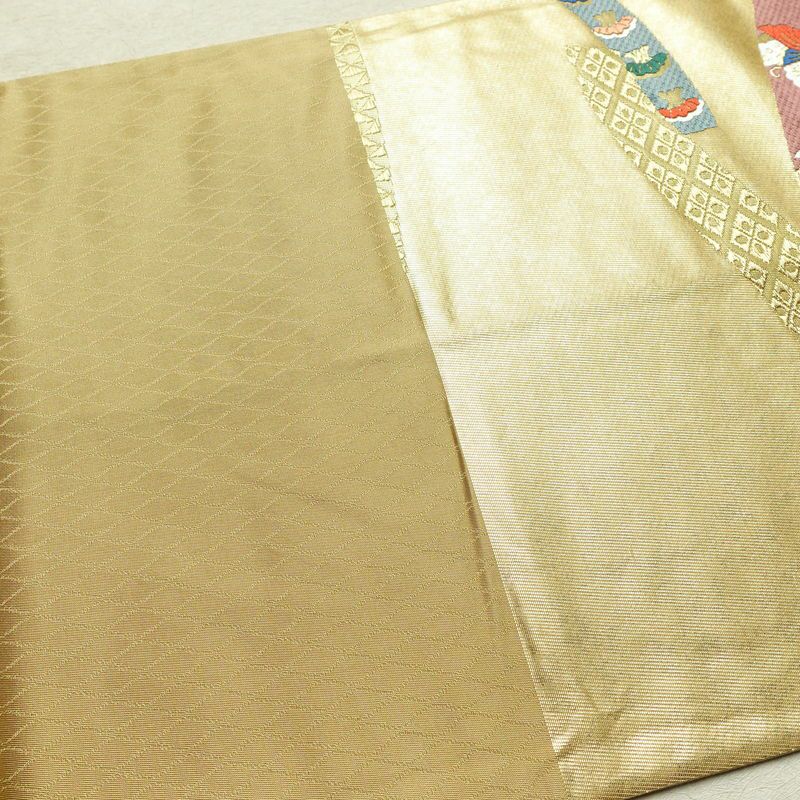 袋帯 六通柄 フォーマル用 正絹 松 菊 紅葉 古典柄 箔 帯 金・銀_画像16