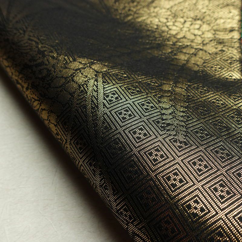 袋帯 全通柄 良品 振袖用 正絹 木の葉・植物柄 箔 金糸 帯 多色使い_画像18