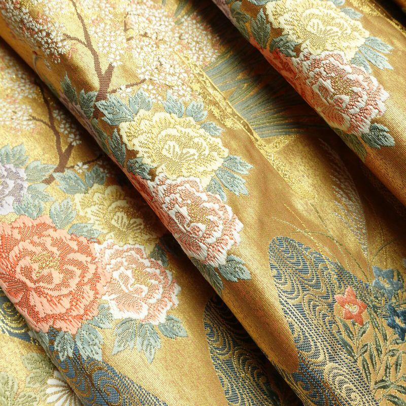 袋帯 本金箔 琳派春秋文 六通柄 良品 フォーマル用 正絹 古典柄 箔 金糸 帯 金・銀_画像21