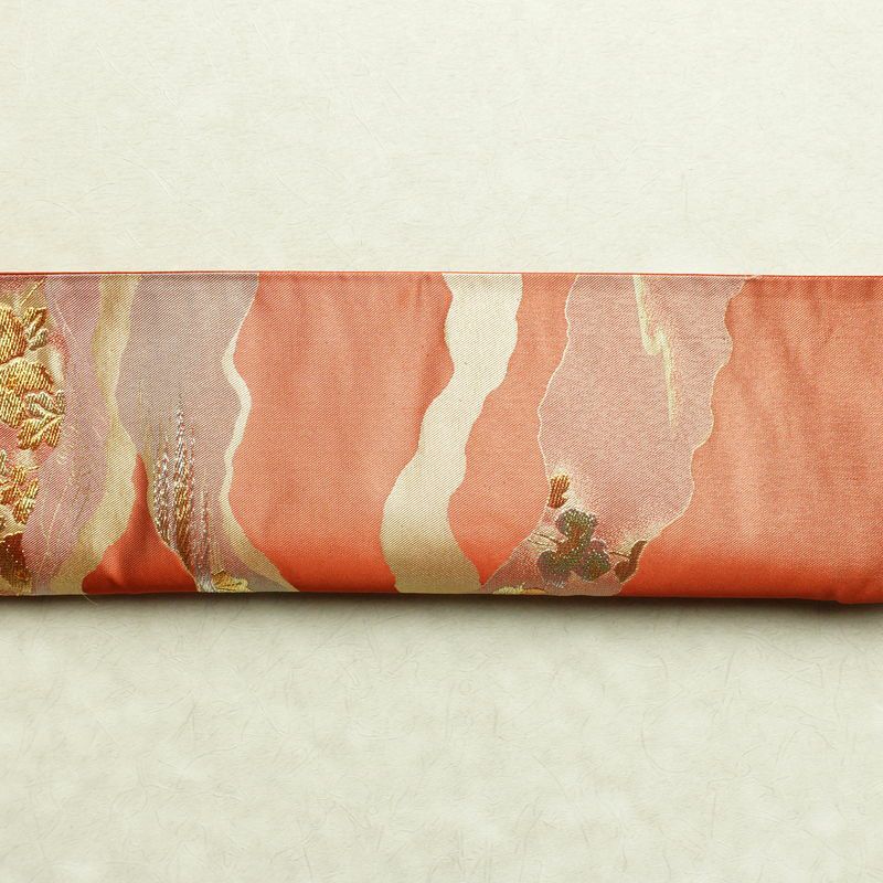 袋帯 秀宝錦彩文 六通柄 フォーマル用 正絹 古典柄 箔 金糸 帯 橙_画像15
