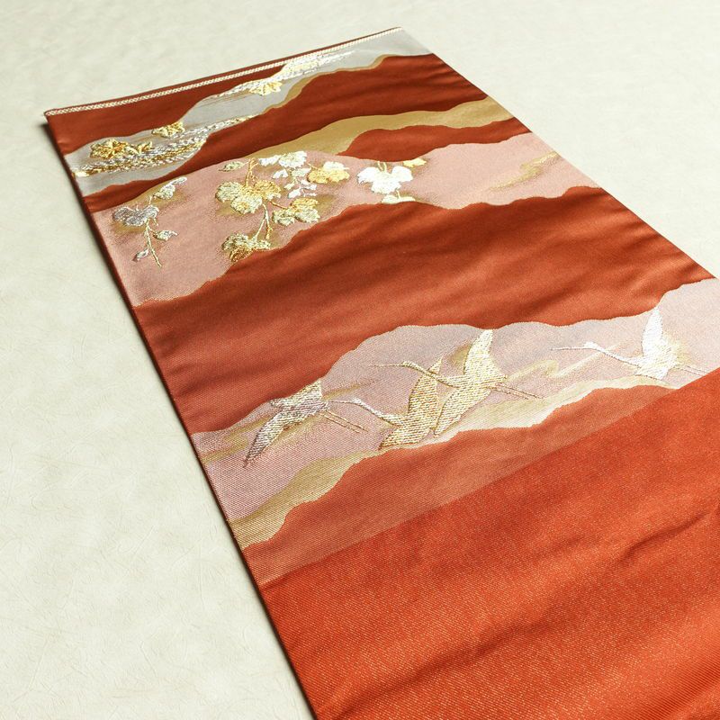 袋帯 秀宝錦彩文 六通柄 フォーマル用 正絹 古典柄 箔 金糸 帯 橙_画像17