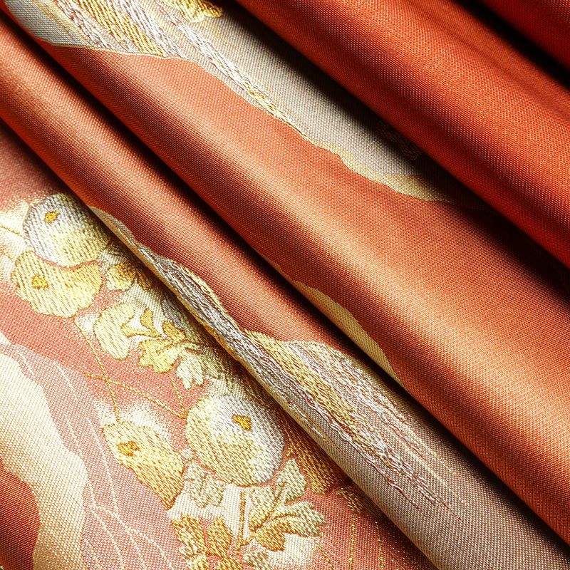 袋帯 秀宝錦彩文 六通柄 フォーマル用 正絹 古典柄 箔 金糸 帯 橙_画像19