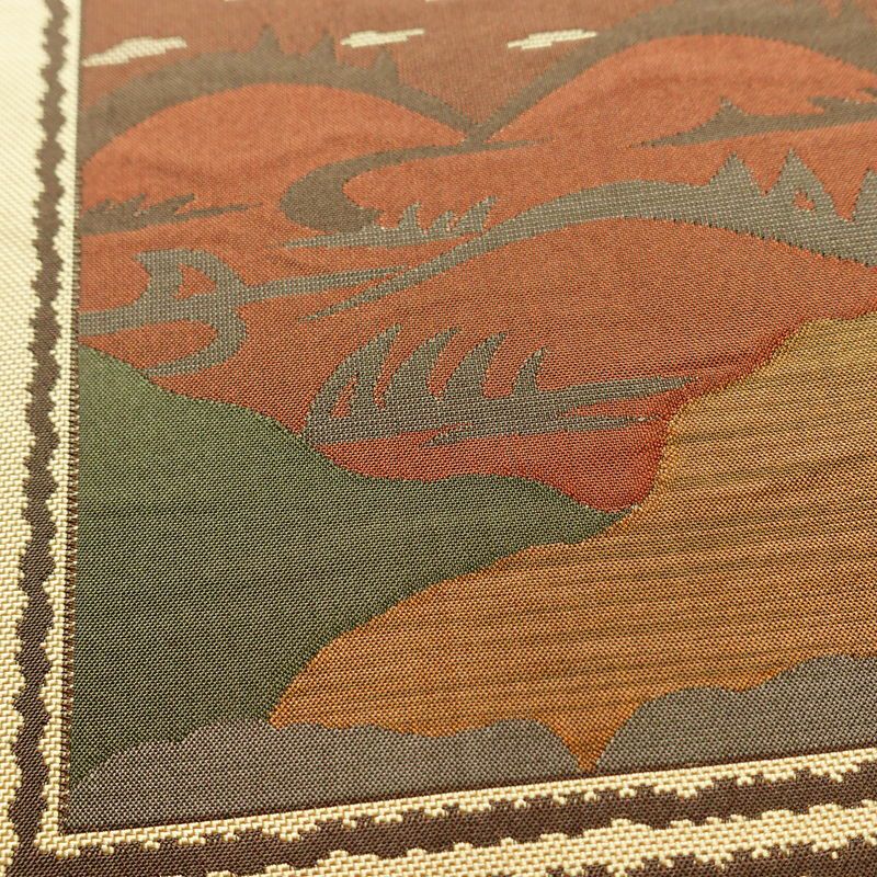 袋帯 六通柄 古今絵巻 紹巴帯 一般用 正絹 風景柄 帯 ベージュ_画像4