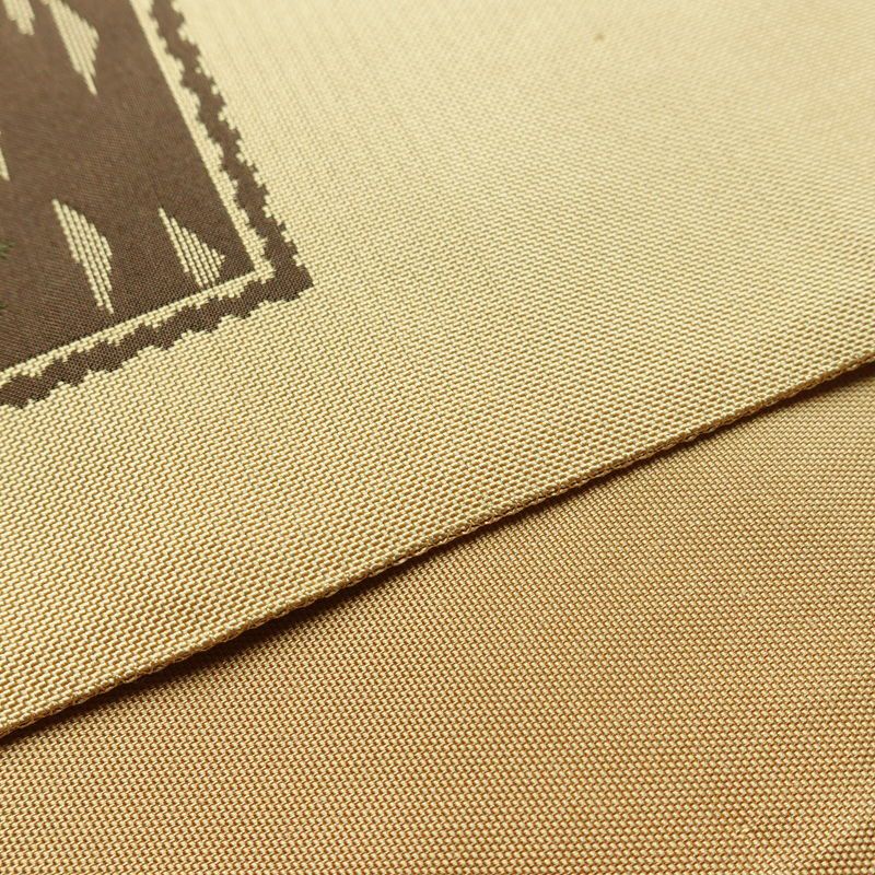 袋帯 六通柄 古今絵巻 紹巴帯 一般用 正絹 風景柄 帯 ベージュ_画像11