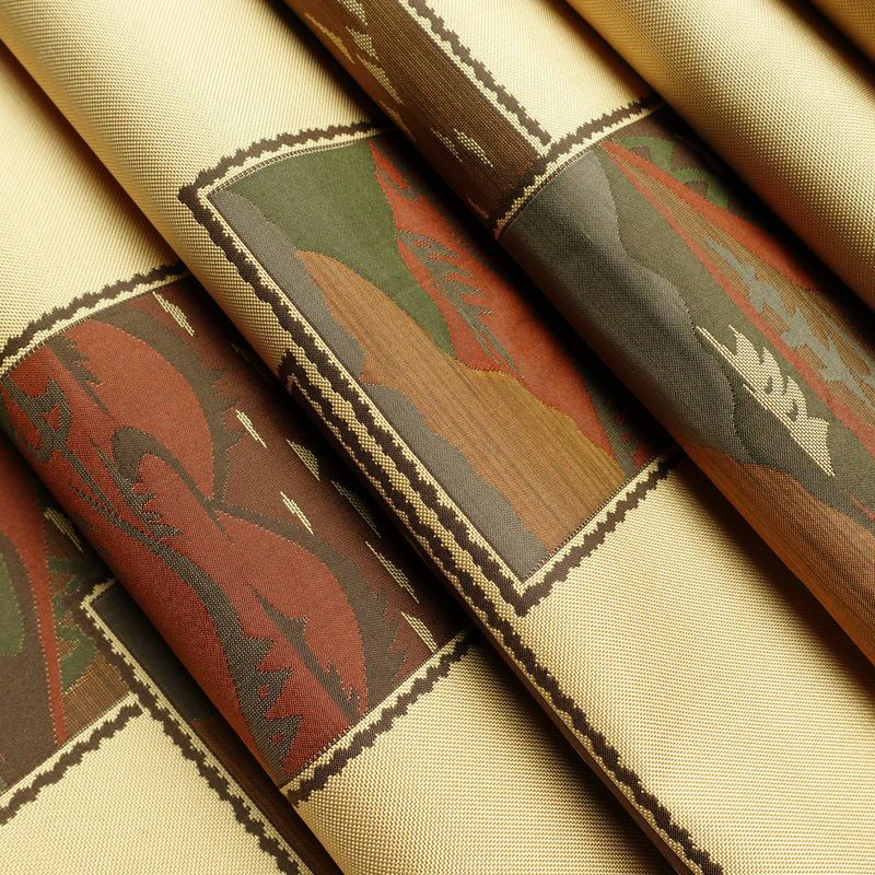 袋帯 六通柄 古今絵巻 紹巴帯 一般用 正絹 風景柄 帯 ベージュ_画像19