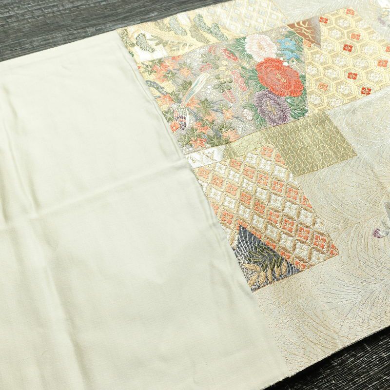 袋帯 六通柄 フォーマル用 正絹 古典柄 箔 金糸 銀糸 帯 多色使い_画像16