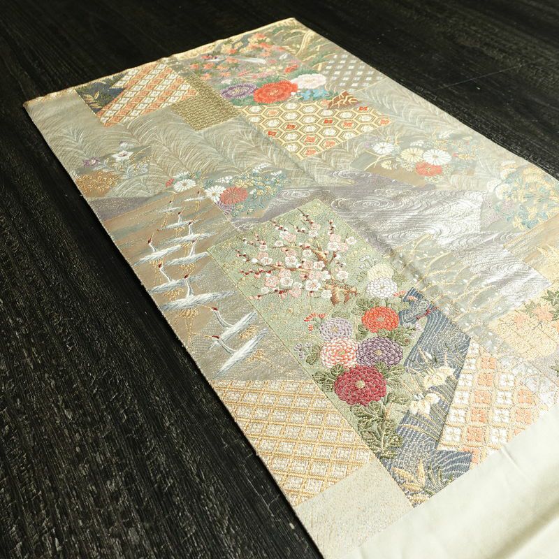 袋帯 六通柄 フォーマル用 正絹 古典柄 箔 金糸 銀糸 帯 多色使い_画像18